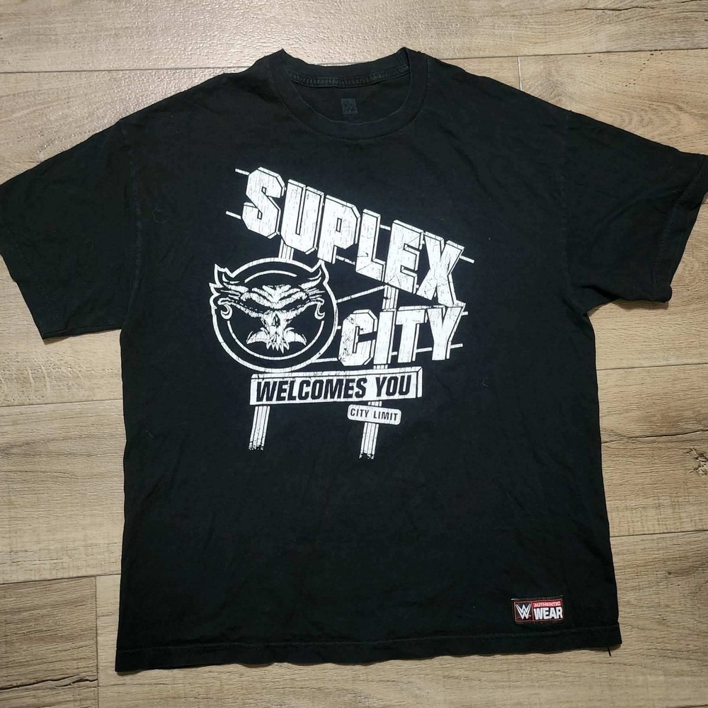 WWE Brock Lesnar Suplex City Welcomes You Black Graphic T-Shirt Men XL Wrestling
